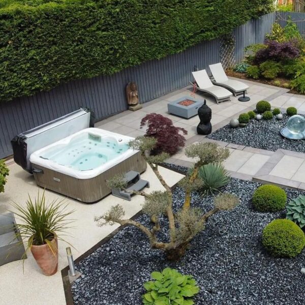 Atpūtas zona, akmens paklājs, akmens segums, bruģis